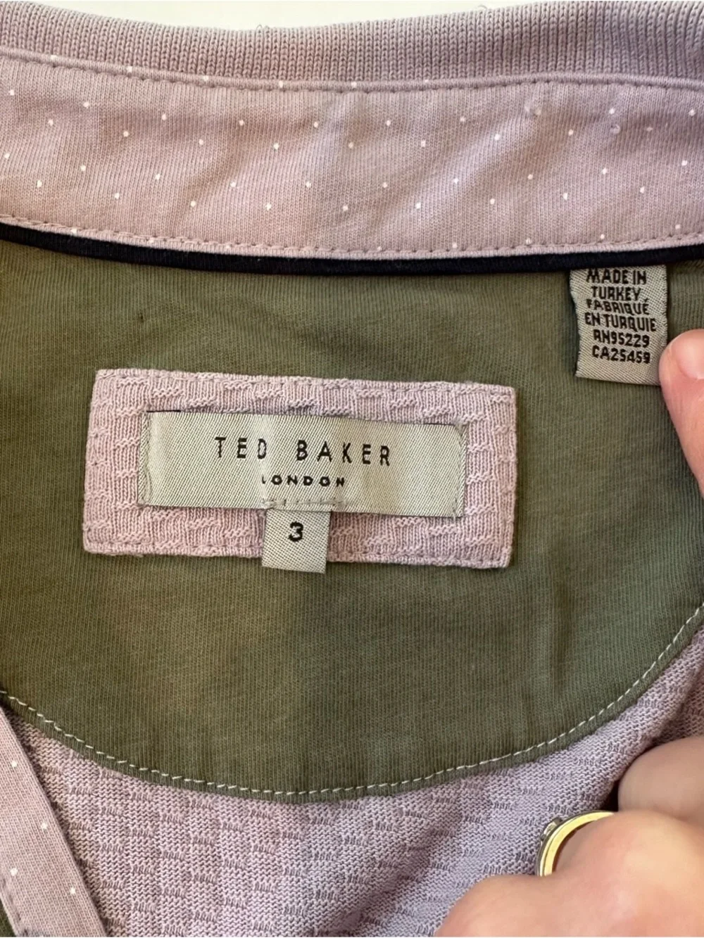 Ted Baker Men's Lavender MMB Infuse Textured Polo - Picture 2 of 5